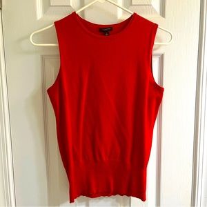 Ann Taylor Sleeveless Red Sweater Size S